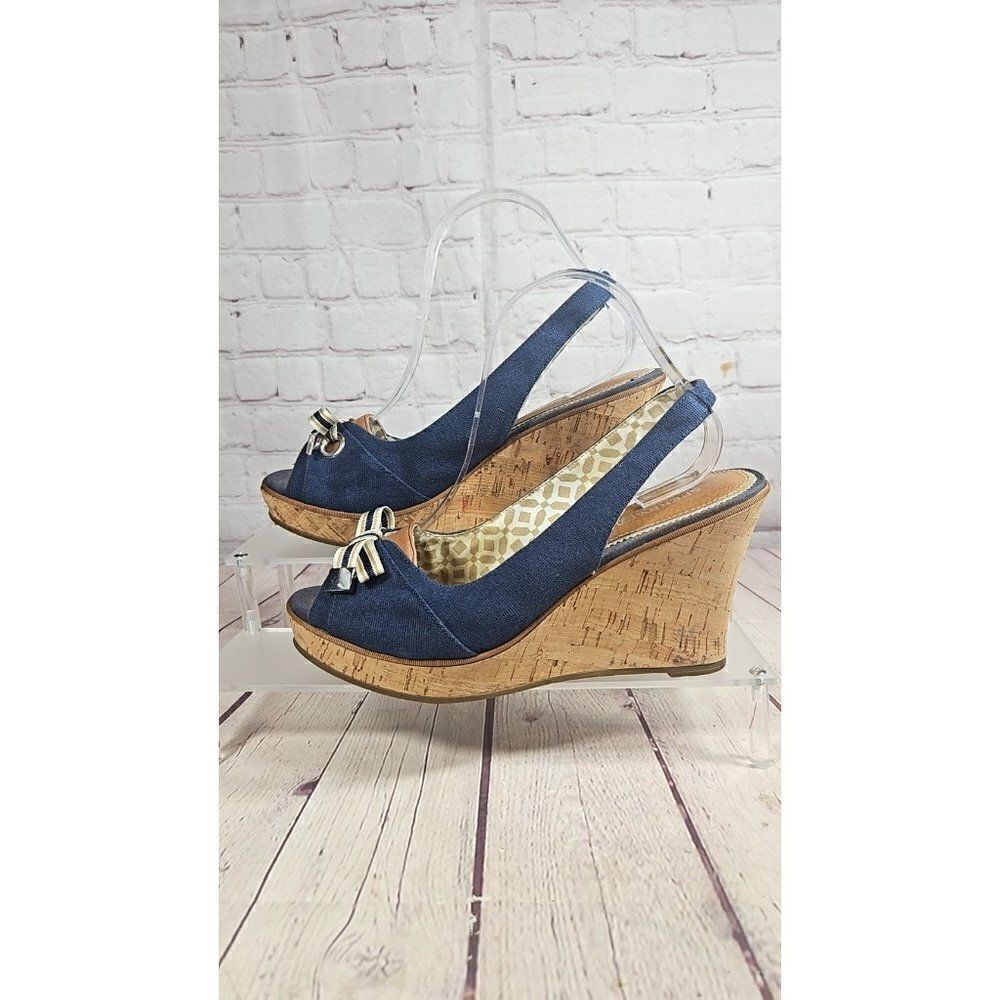 Sperry Open-Toe Cork Wedge Slingback Sandals Women's Size 8.5 - Picture 2 of 9